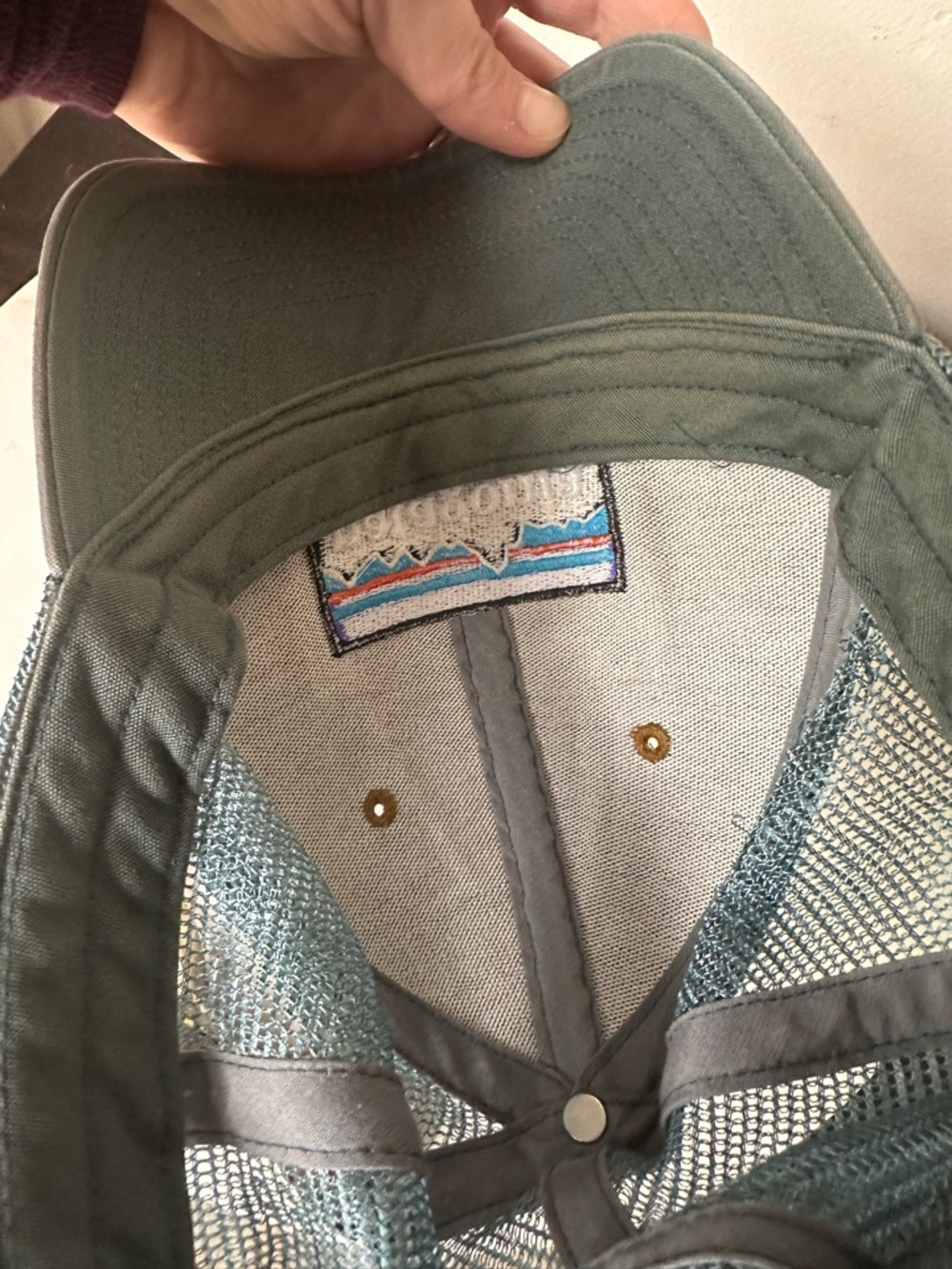 PATAGONIA LARGE LOGO Hat Cap Snap Back mesh One Size - Picture 7 of 7